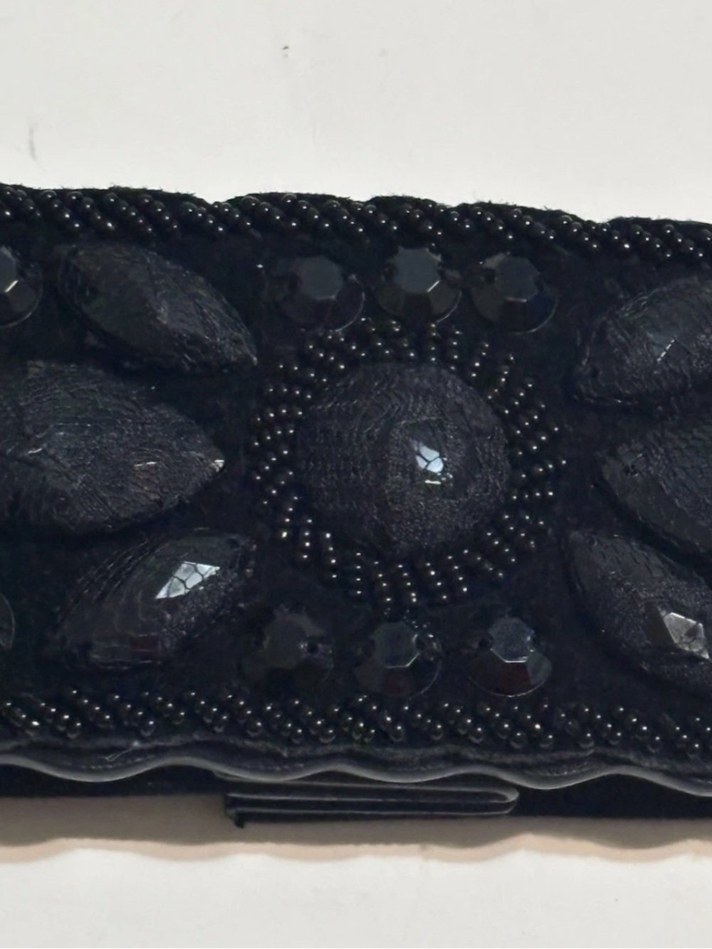 Black Beaded Evening Clutch - Picture 1 of 6